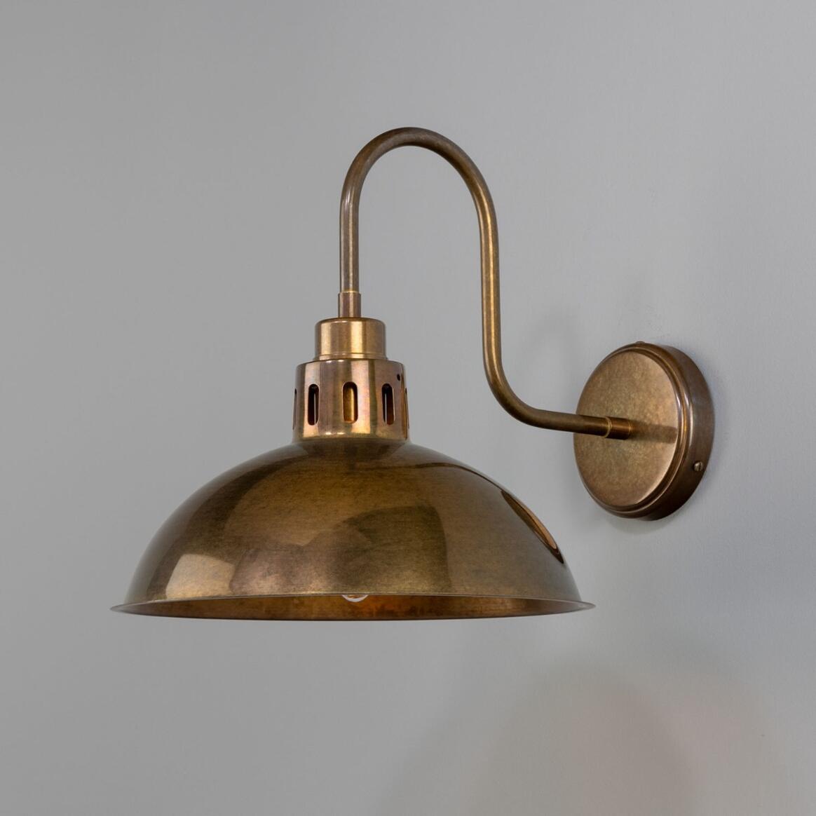 Paris Industrial Brass Swan Neck Wall Light 30cm