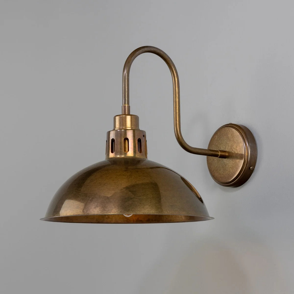 Paris Industrial Brass Swan Neck Wall Light 30cm