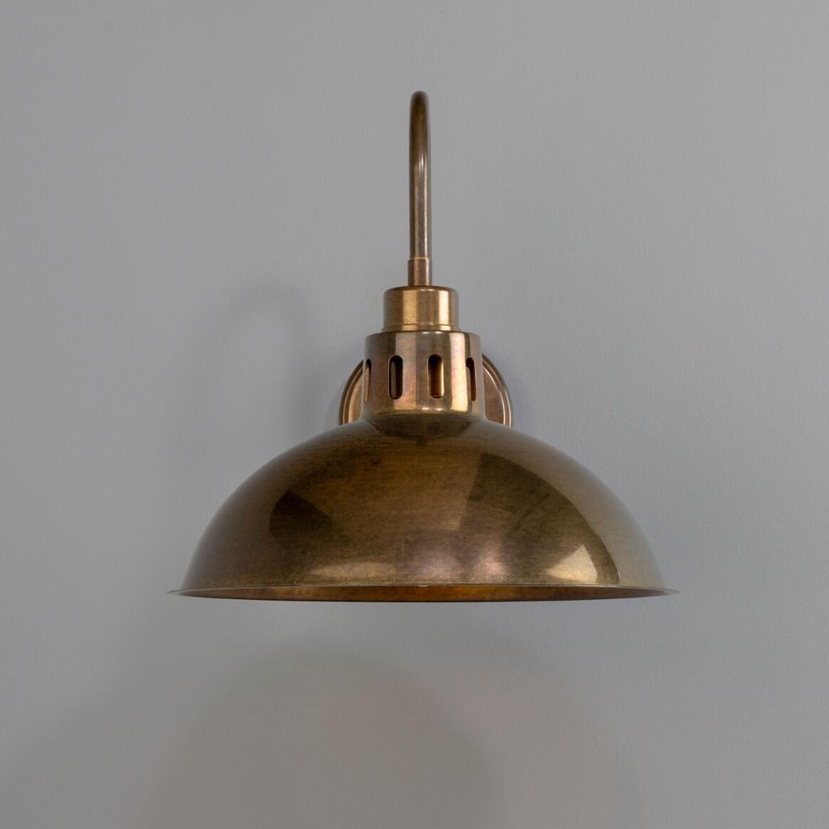 Paris Industrial Brass Swan Neck Wall Light 30cm