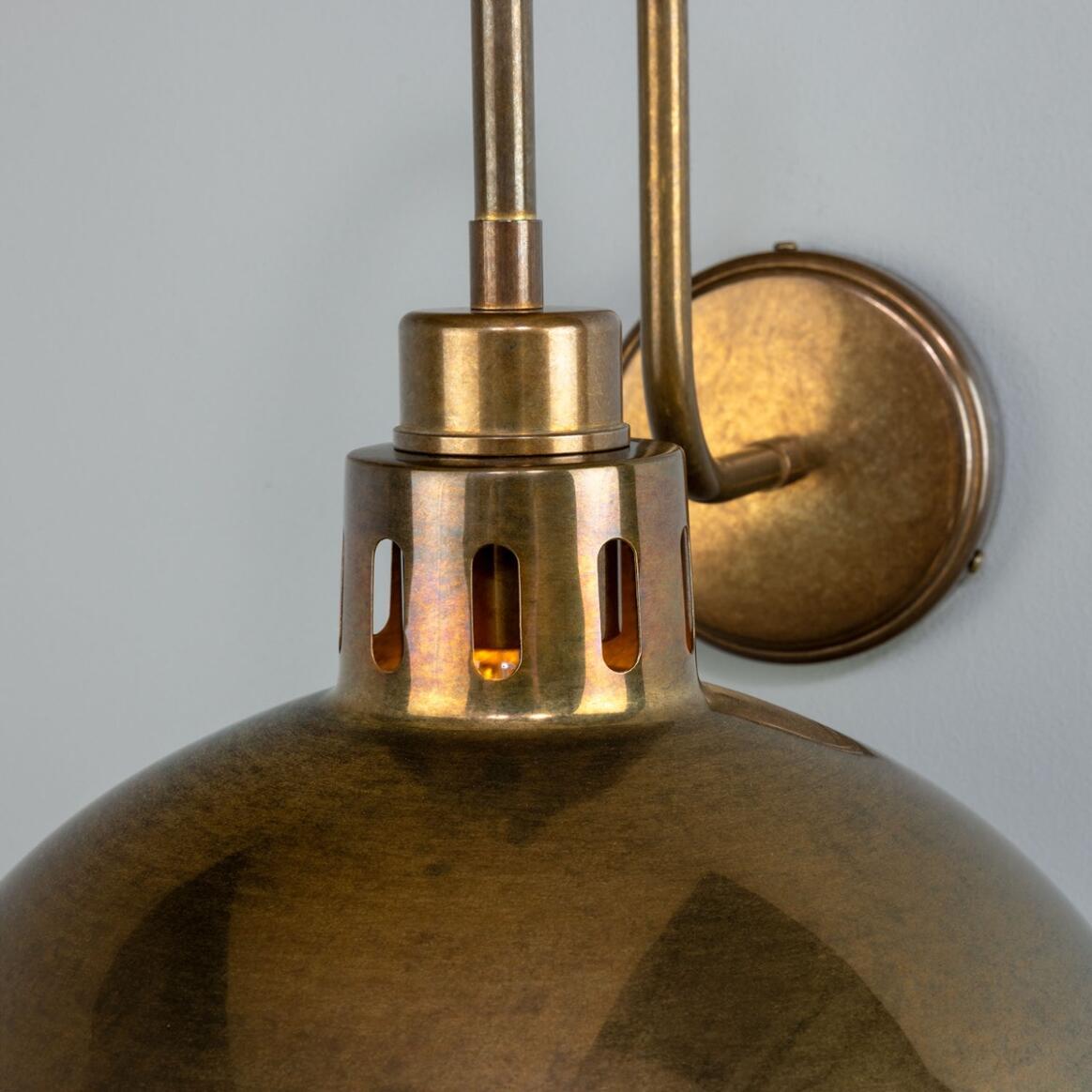 Paris Industrial Brass Swan Neck Wall Light 30cm