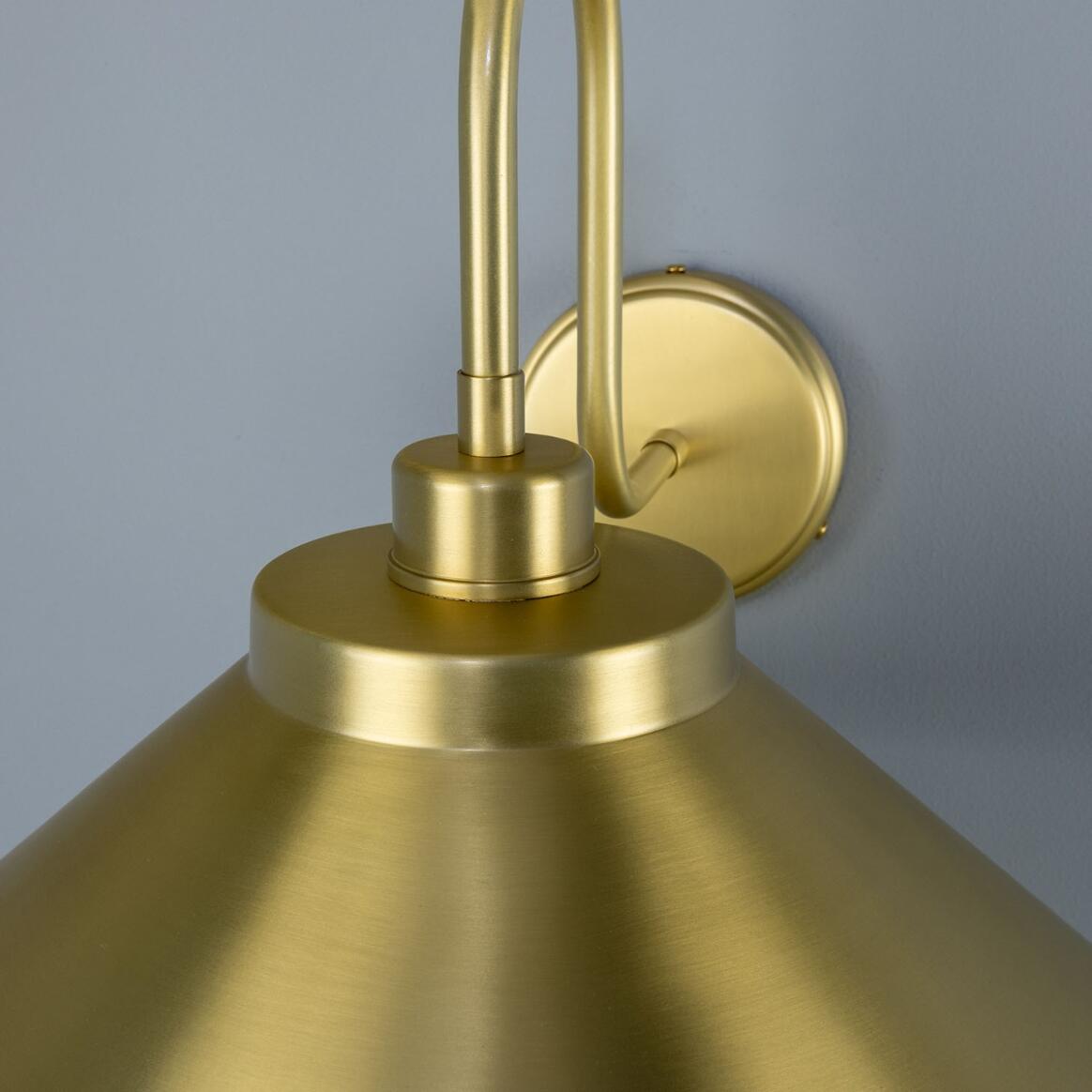 Rio Vintage Brass Swan Neck Wall Light 38cm