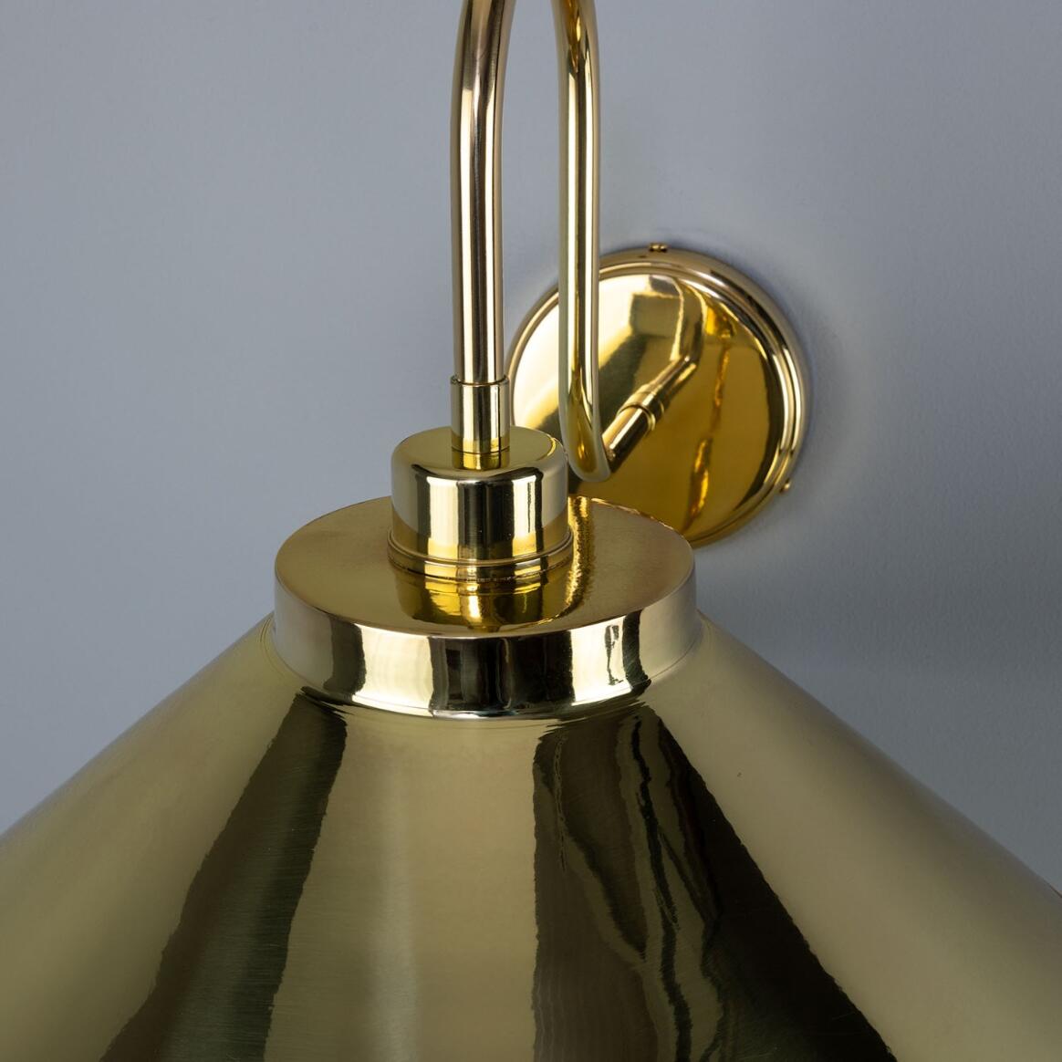 Rio Vintage Brass Swan Neck Wall Light 38cm