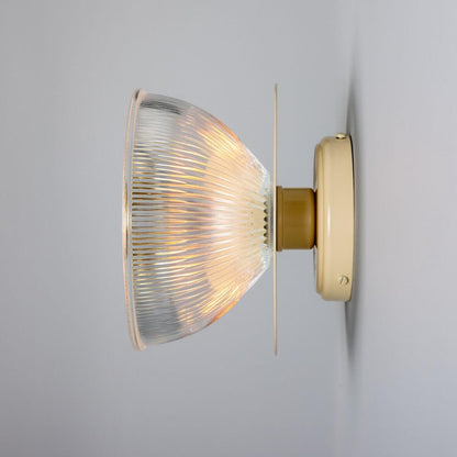 Eclipse Coloured Brass and Prismatic Glass Dish Wall Light