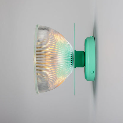 Eclipse Coloured Brass and Prismatic Glass Dish Wall Light