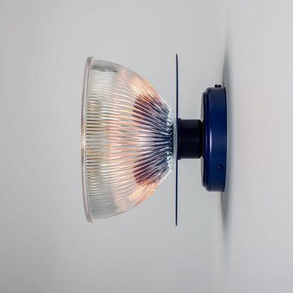Eclipse Coloured Brass and Prismatic Glass Dish Wall Light