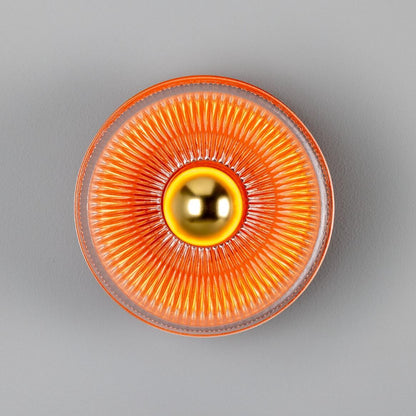Eclipse Coloured Brass and Prismatic Glass Dish Wall Light
