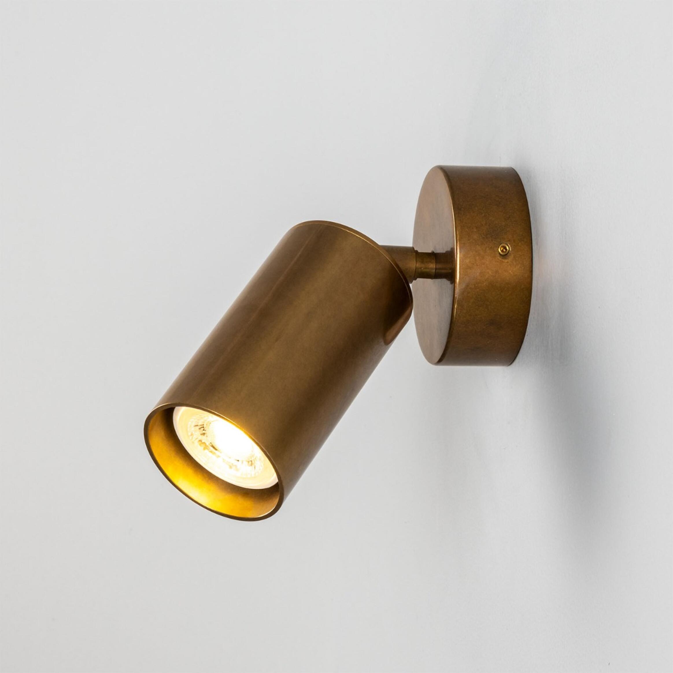 Evanston Directional Brass Wall Spotlight 8.5cm