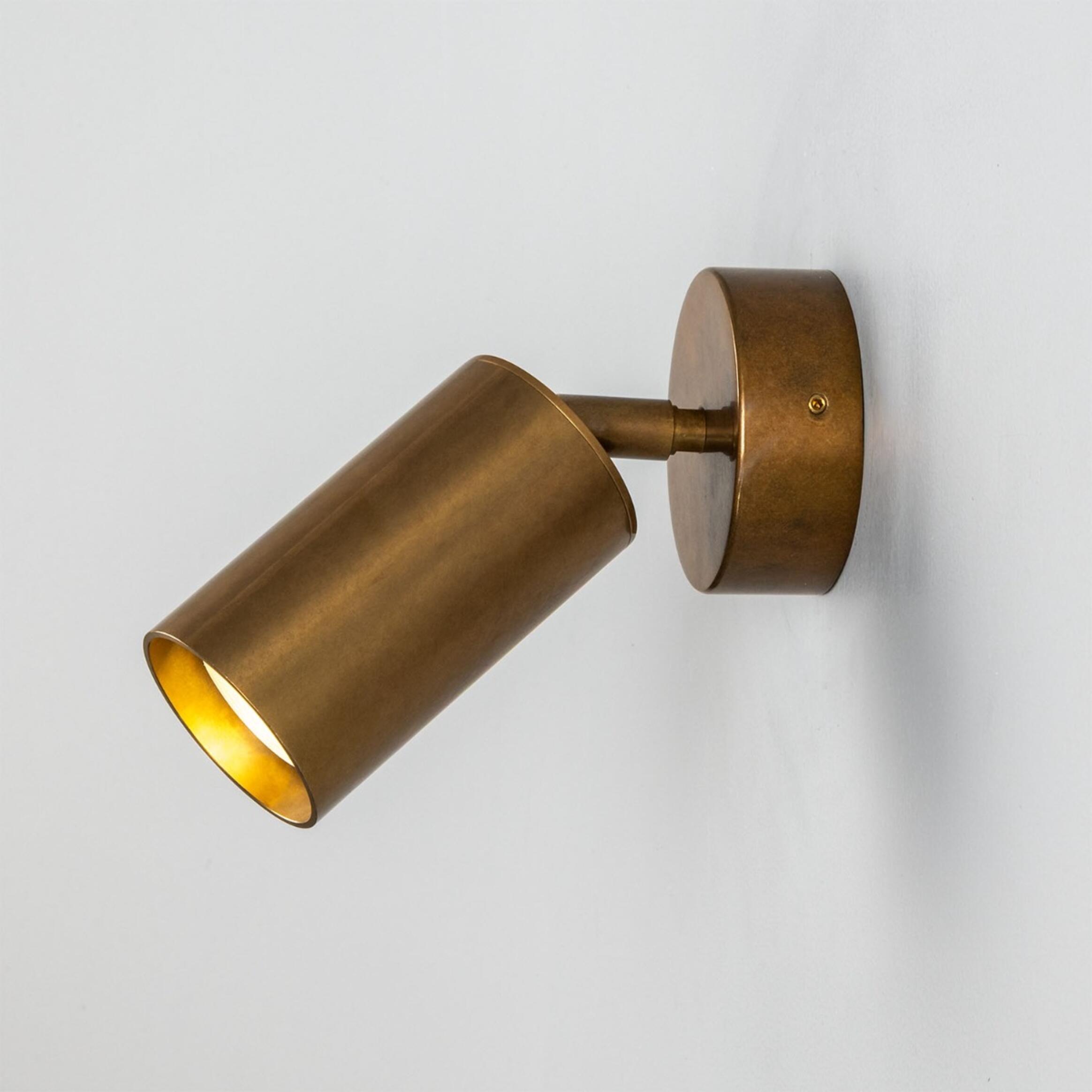 Evanston Directional Brass Wall Spotlight 8.5cm