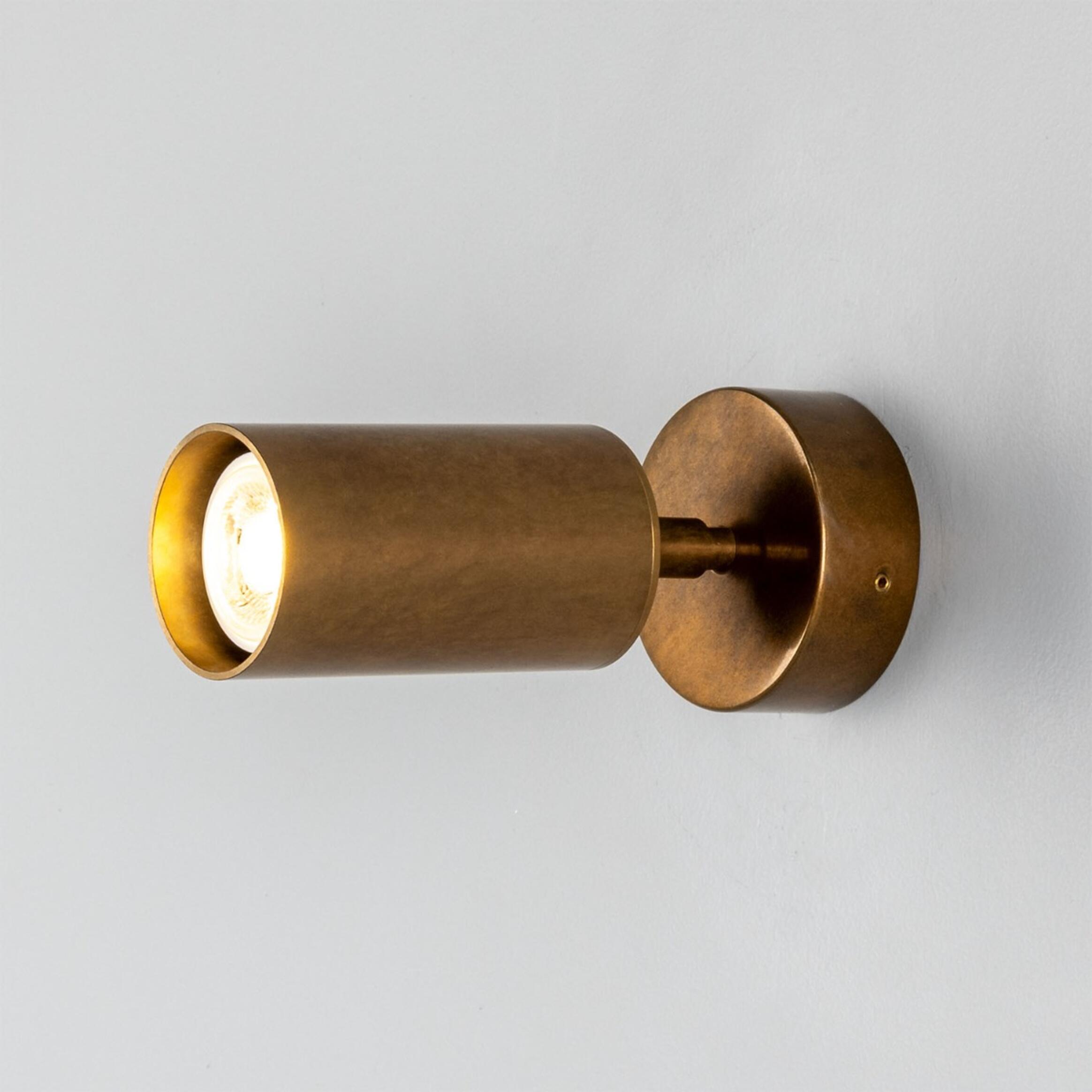 Evanston Directional Brass Wall Spotlight 8.5cm