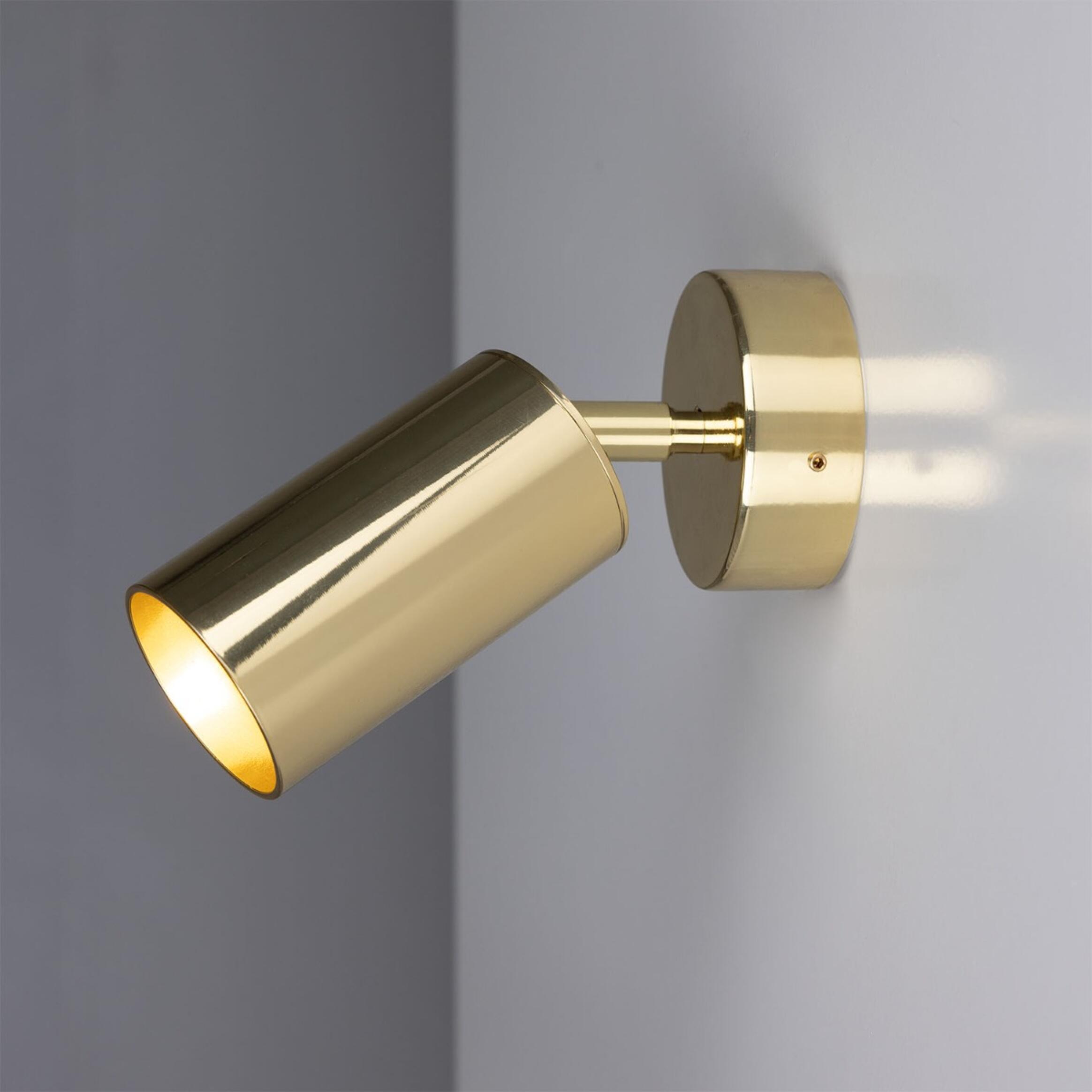 Evanston Directional Brass Wall Spotlight 8.5cm