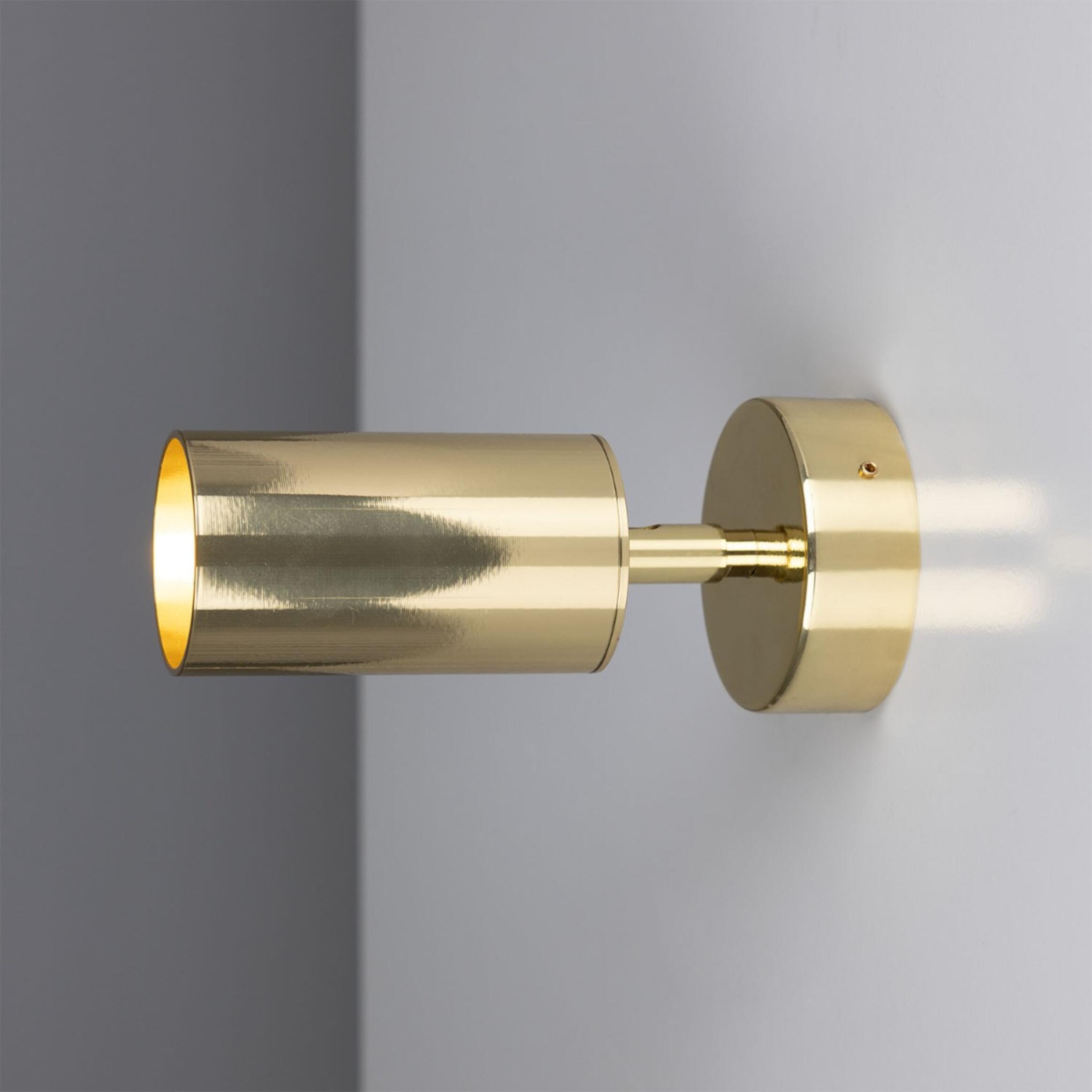 Evanston Directional Brass Wall Spotlight 8.5cm