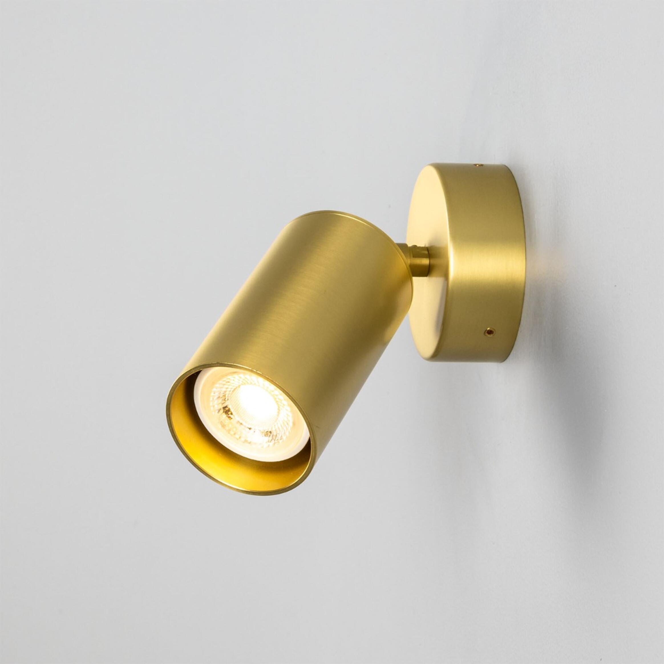 Evanston Directional Brass Wall Spotlight 8.5cm