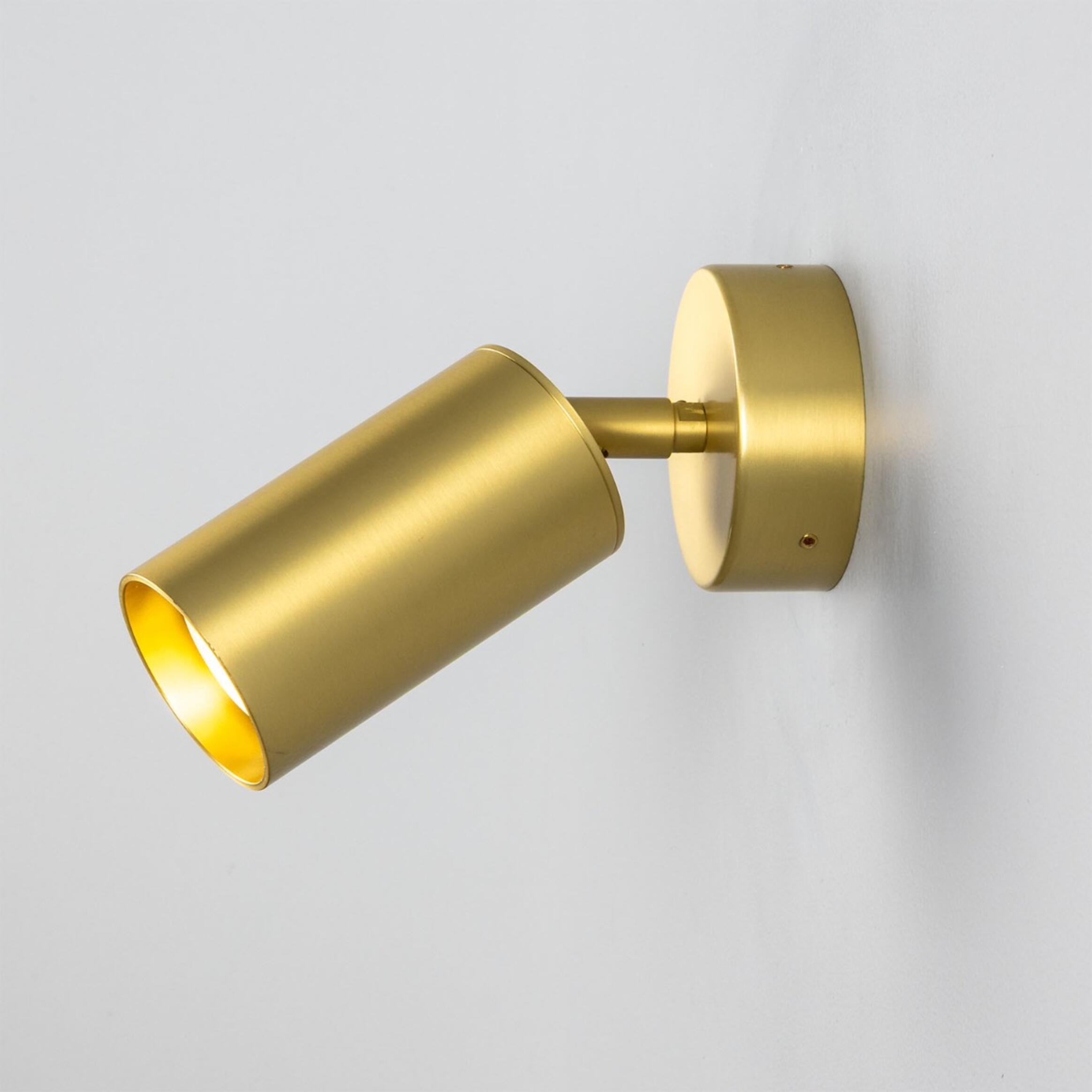 Evanston Directional Brass Wall Spotlight 8.5cm