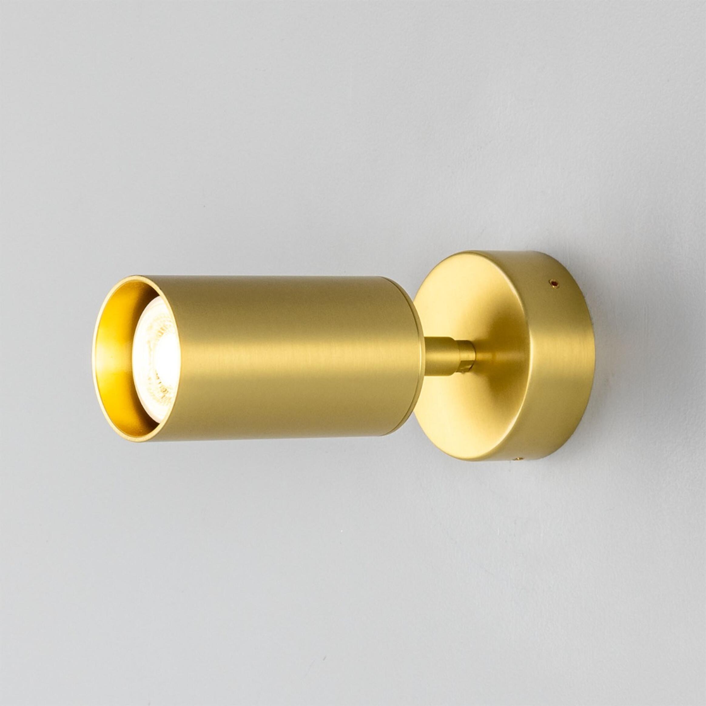 Evanston Directional Brass Wall Spotlight 8.5cm