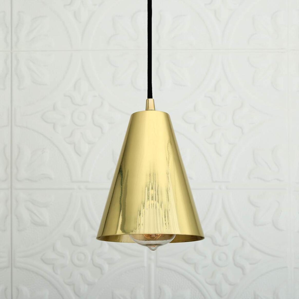 Moya Modern Brass Cone Pendant Light 14cm