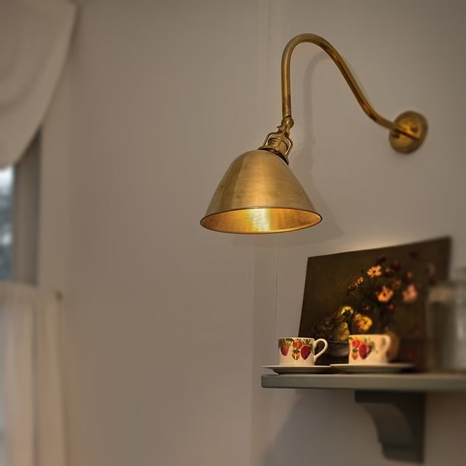 Soho Lighting Claridge Lacquered Antique Solid Brass Adjustable Reading & Picture Wall Light