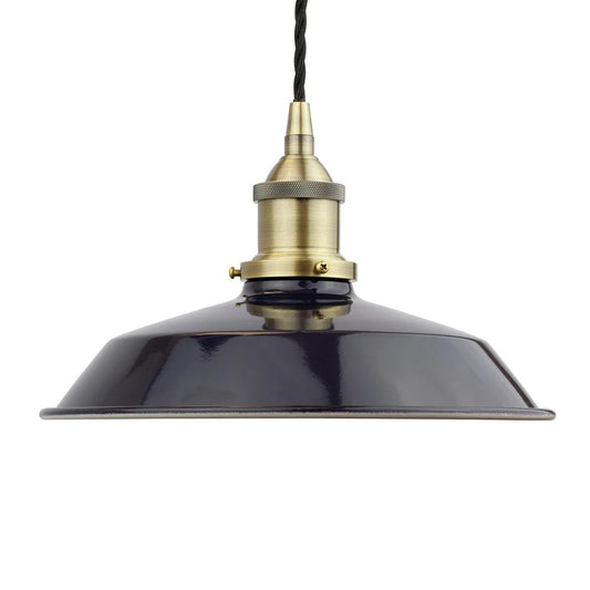 Small Trinity Metal Painted Pendant Light in Squid Ink Blue