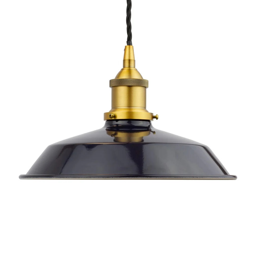 Small Trinity Metal Painted Pendant Light in Squid Ink Blue