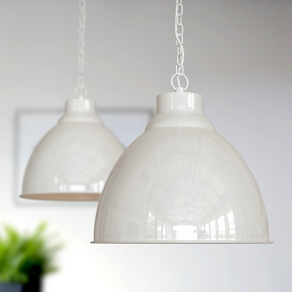 Oxford Vintage Pendant Light in Clay White