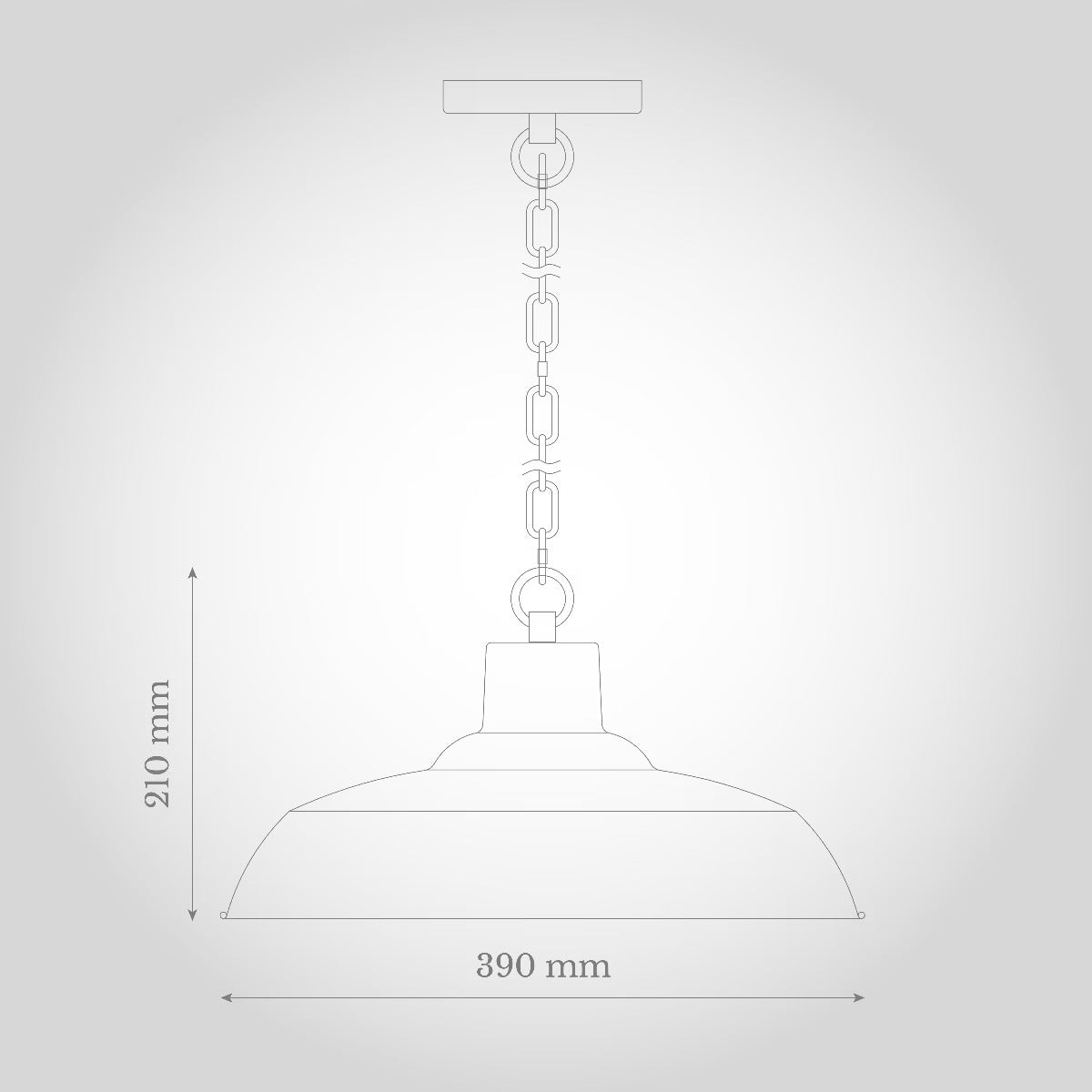 Portland Reclaimed Style Pendant Light in Matt Black