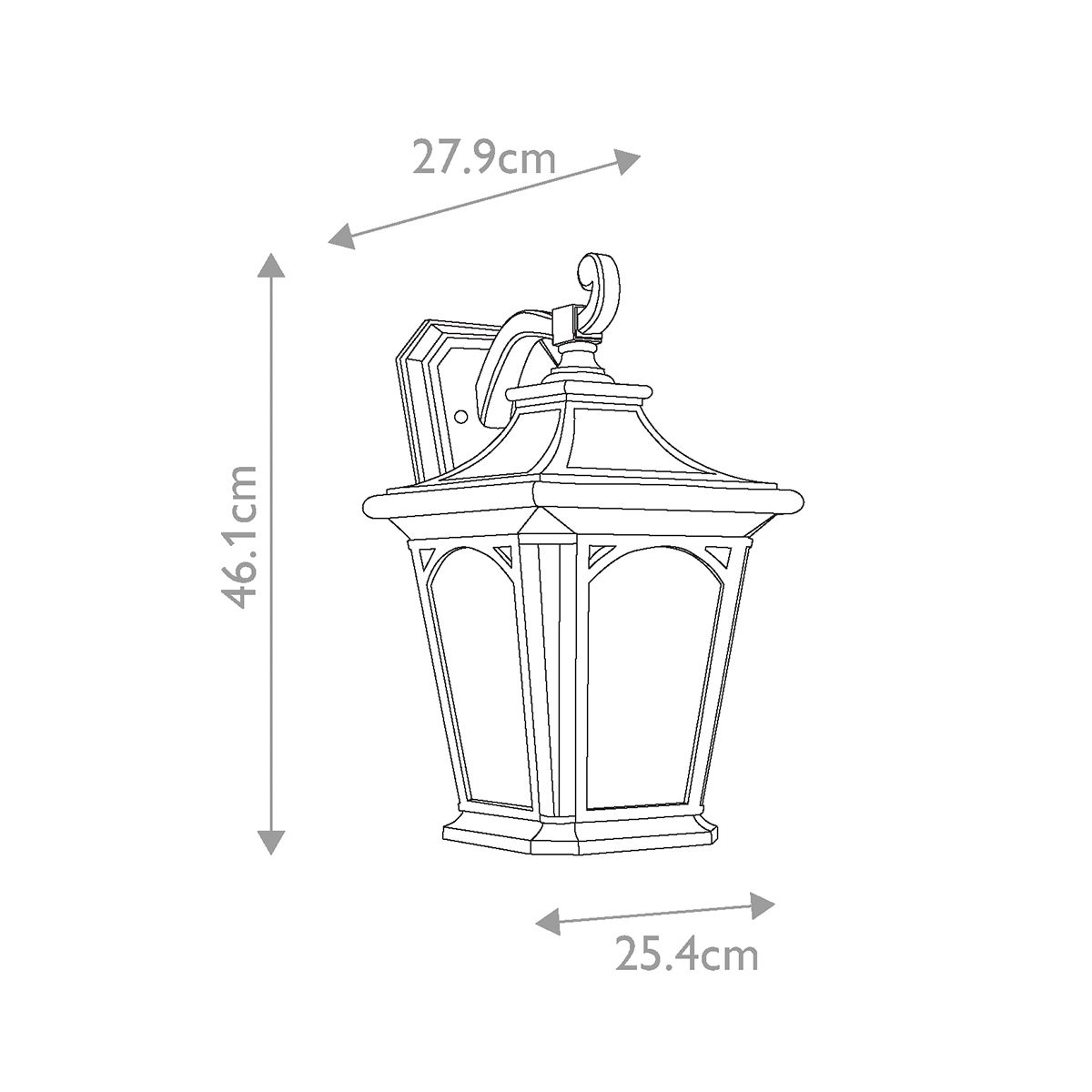 Bedford In Light Large Wall Lantern In Mystic Black