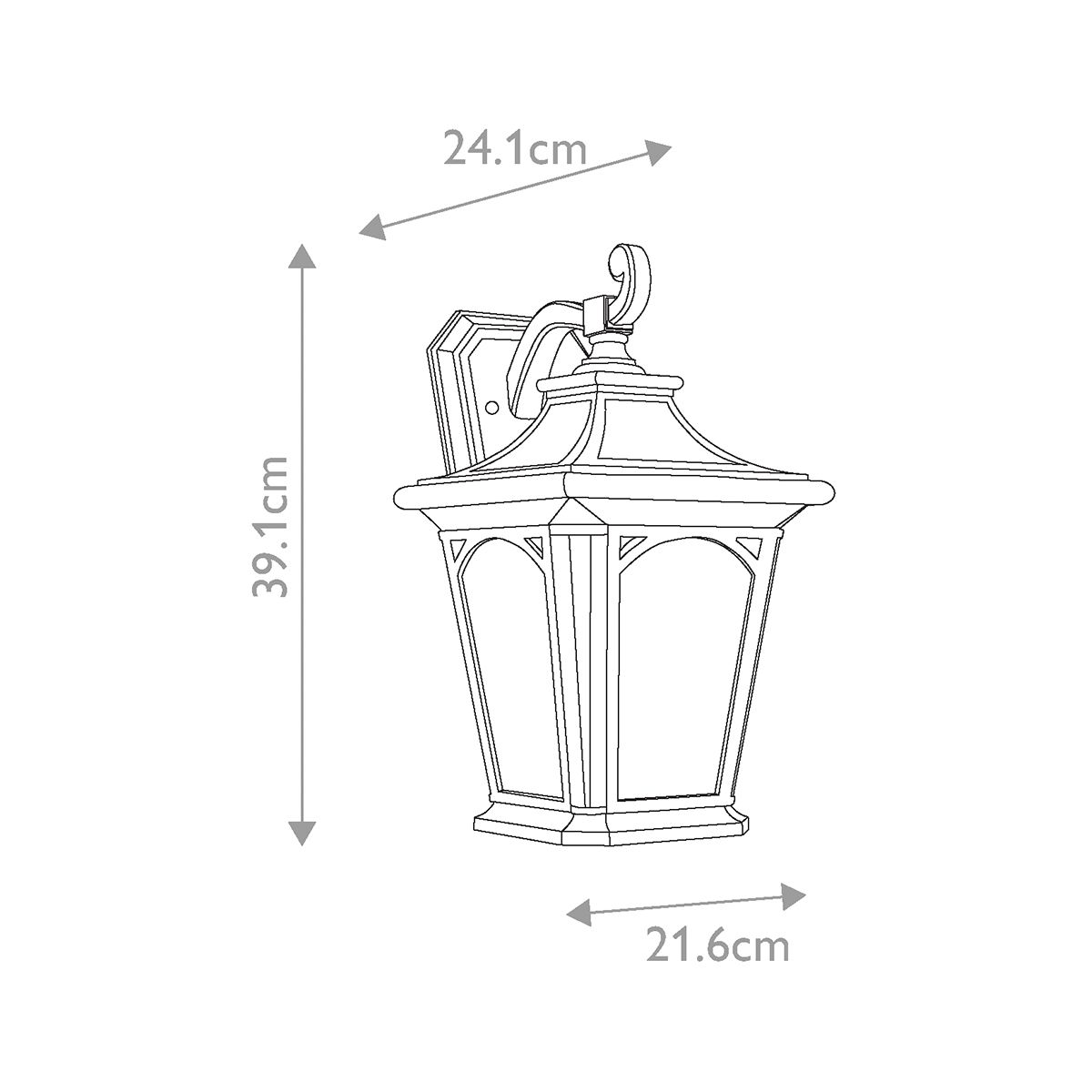 Bedford In Light Medium Wall Lantern In Mystic Black