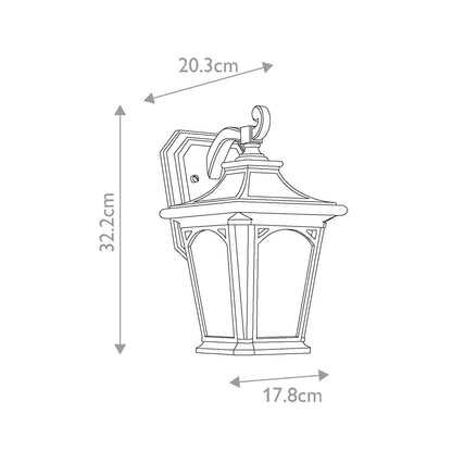 Bedford in Light Small Wall Lantern in Mystic Black