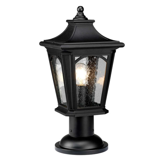 Bedford Light Medium Pedestal Lantern in Mystic Black
