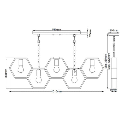 Bismarck Light Linear Pendant in Earth Black
