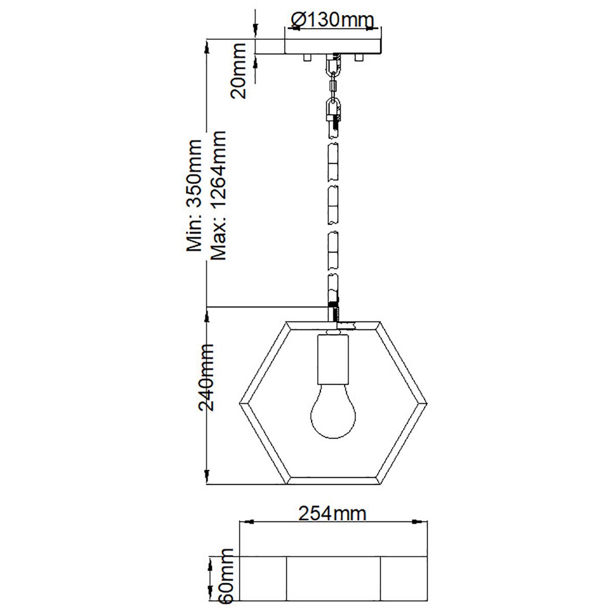 Bismarck Light Mini Pendant in Earth Black