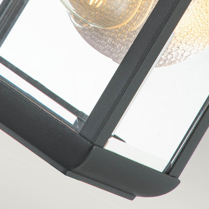 Byron Light Medium Wall Lantern in Graphite with Pewter Reflector