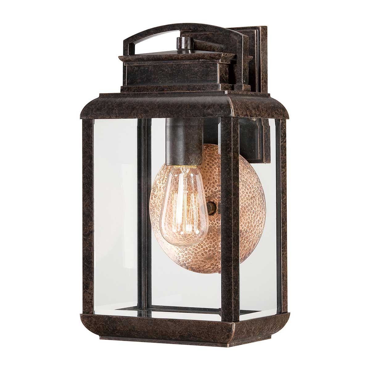 Byron Light Medium Wall Lantern in Imperial Bronze with Copper Reflector