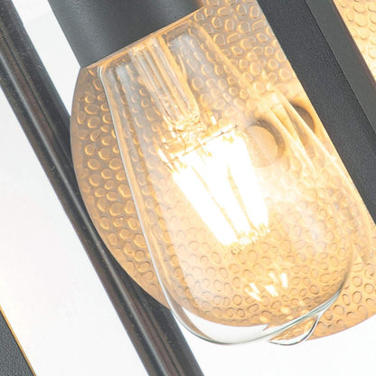 Byron Light Small Wall Lantern in Graphite with Pewter Reflector
