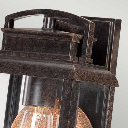 Byron Light Small Wall Lantern in Imperial Bronze with Copper Reflector