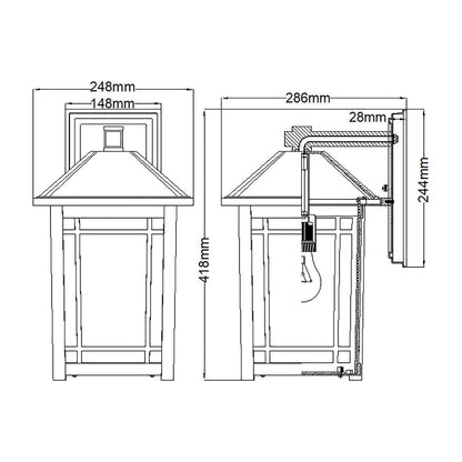 Cedar Point Light Wall Lantern in Large in Black