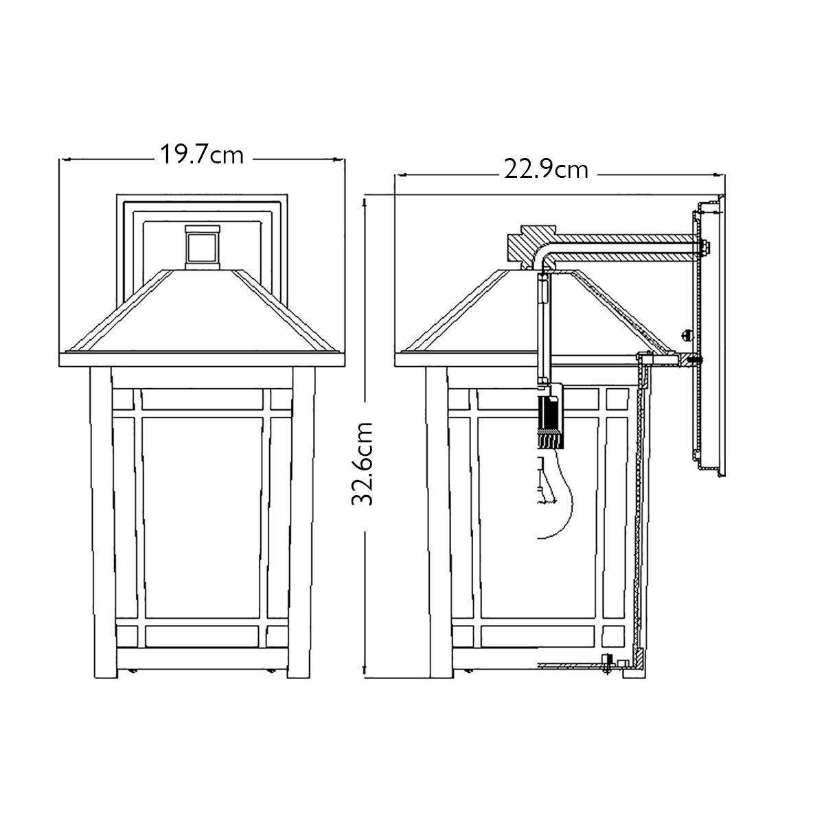 Cedar Point Light Wall Lantern in Medium in Black