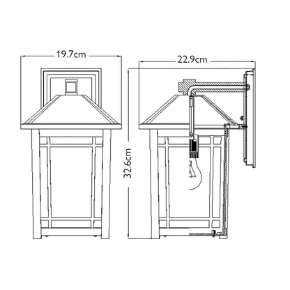Cedar Point Light Wall Lantern in Medium in Black