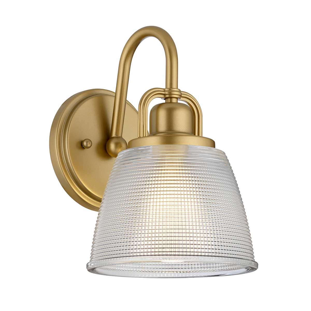Dublin 1 Light Wall Light in Painted Natural Brass