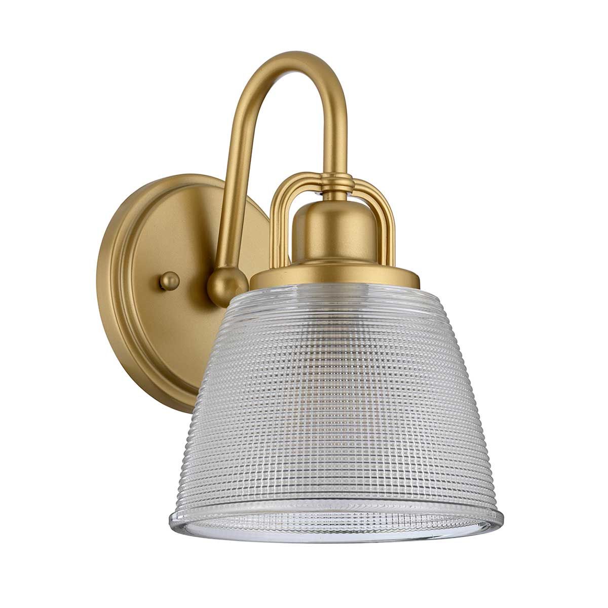 Dublin 1 Light Wall Light in Painted Natural Brass