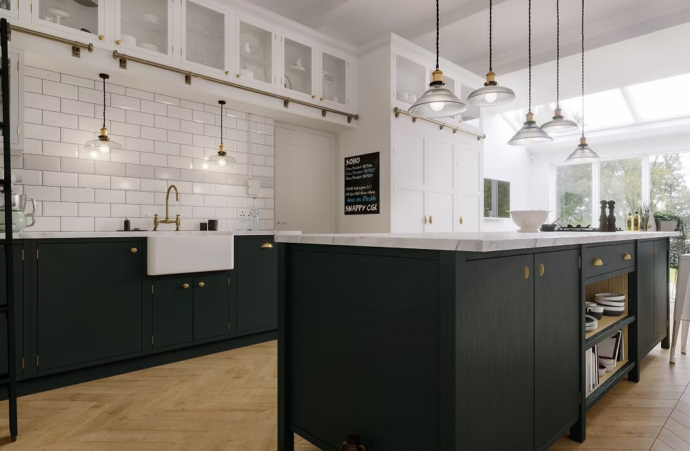 Romilly Tapered Etched Glass French Style Pendant Light - Soho Lighting