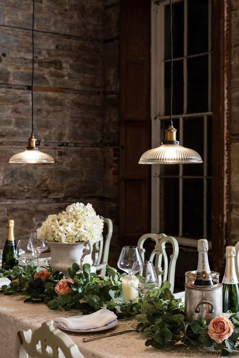 Romilly Dome Etched Glass French Style Pendant Light