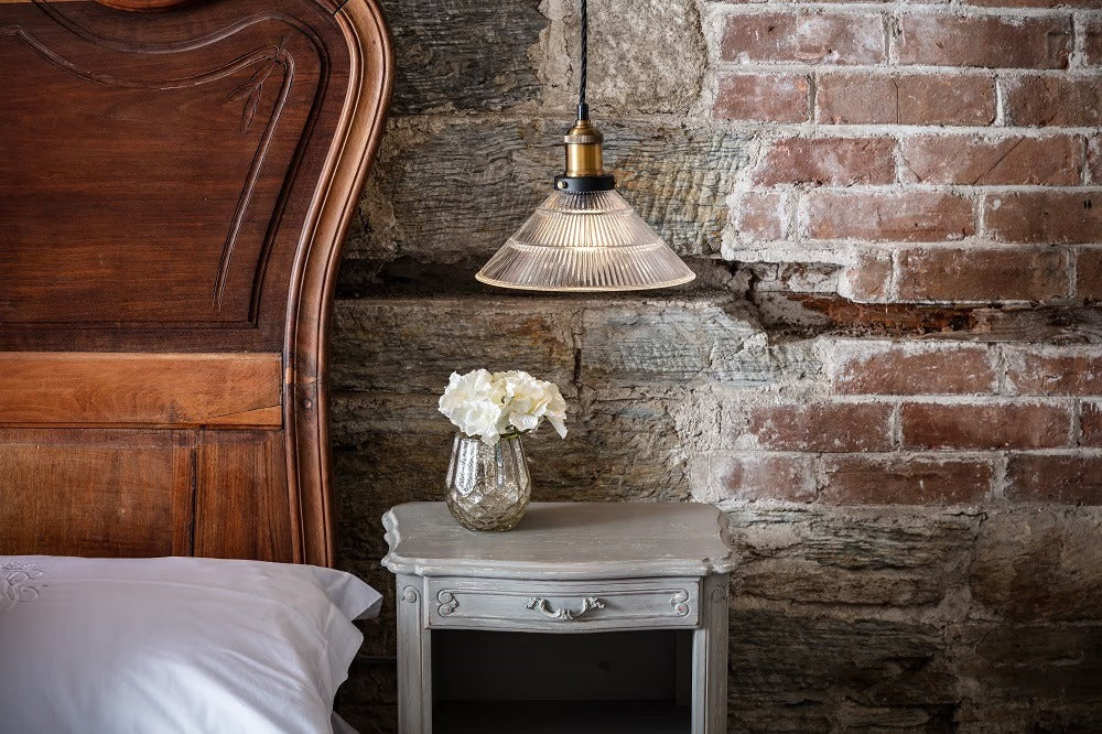 Romilly Tapered Etched Glass French Style Pendant Light - Soho Lighting