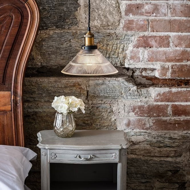 Romilly Tapered Etched Glass French Style Pendant Light - Soho Lighting