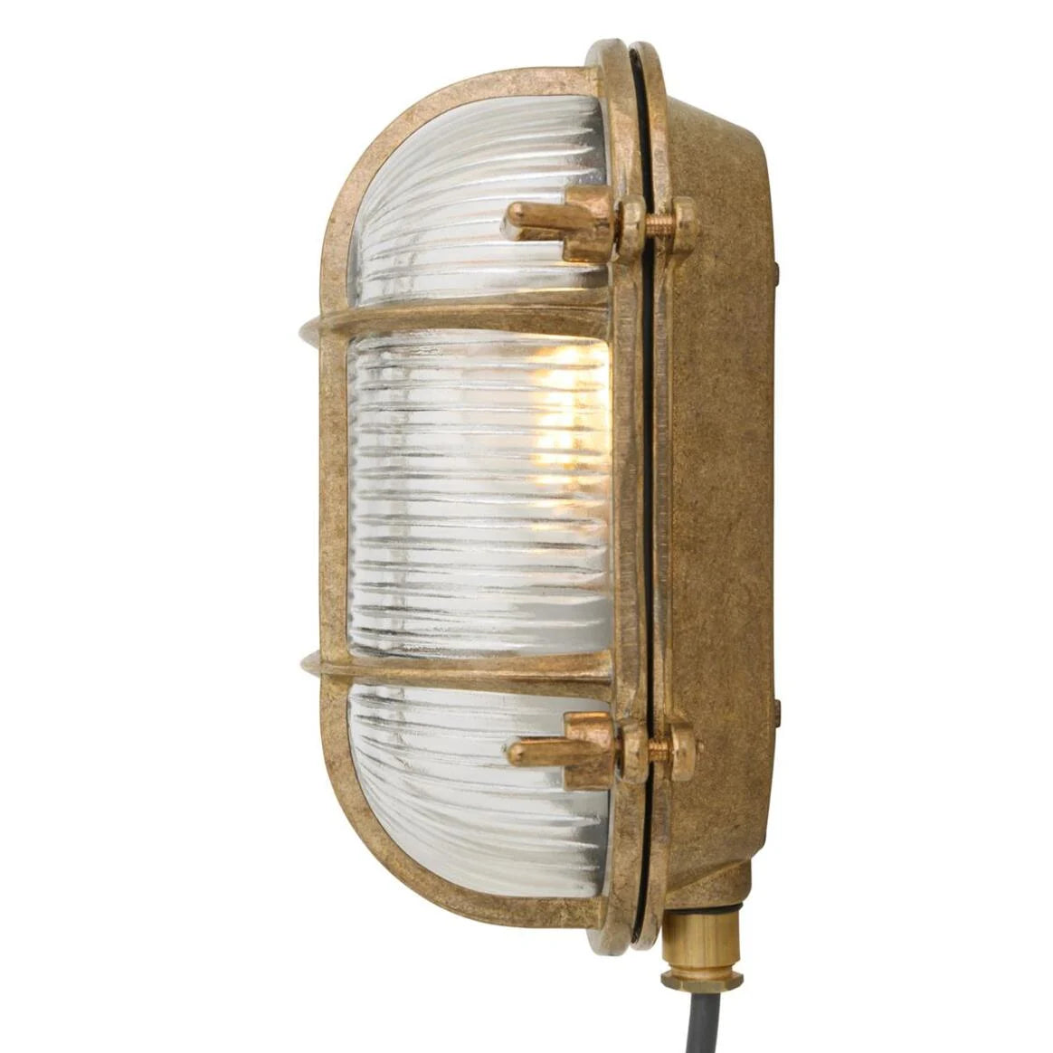 Ruben Small Brass Oval Marine Light 20cm