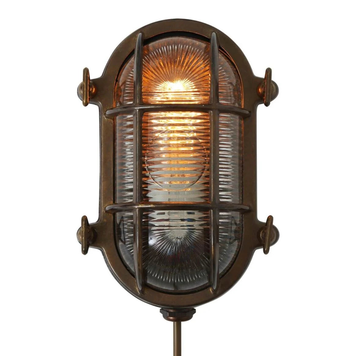 Ruben Small Brass Oval Marine Light 20cm