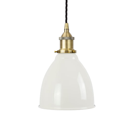 Classic Painted Pendant Light in Clay White