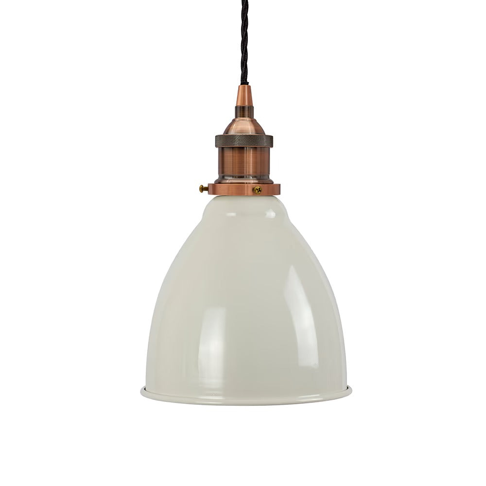 Classic Painted Pendant Light in Clay White