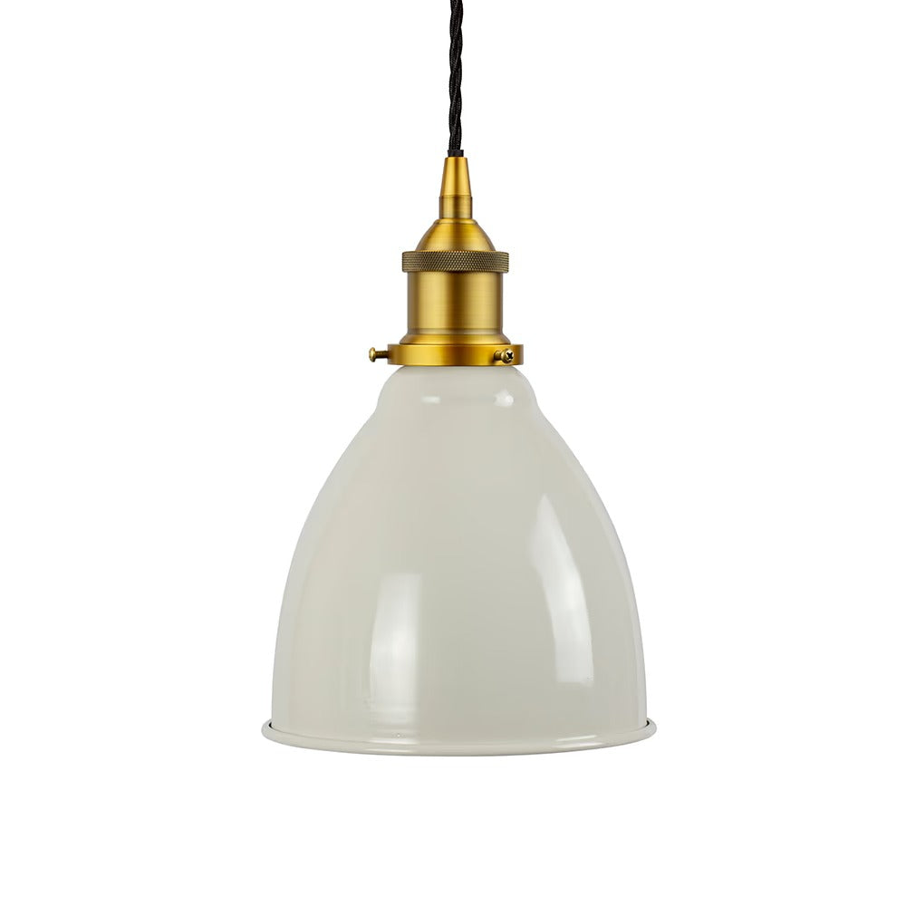 Classic Painted Pendant Light in Clay White