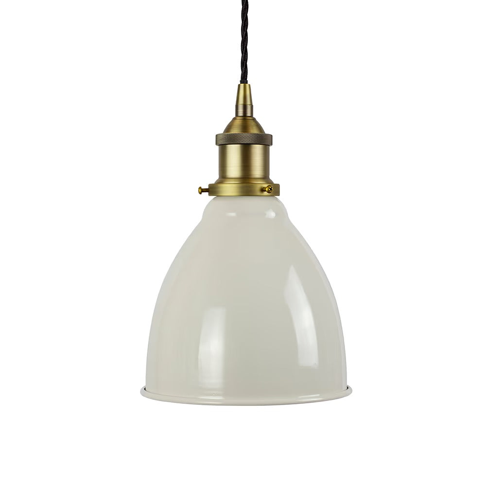Classic Painted Pendant Light in Clay White