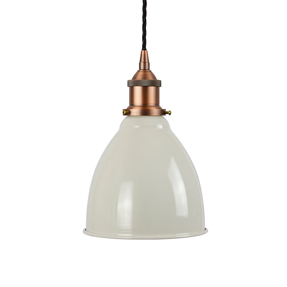 Classic Painted Pendant Light in Clay White